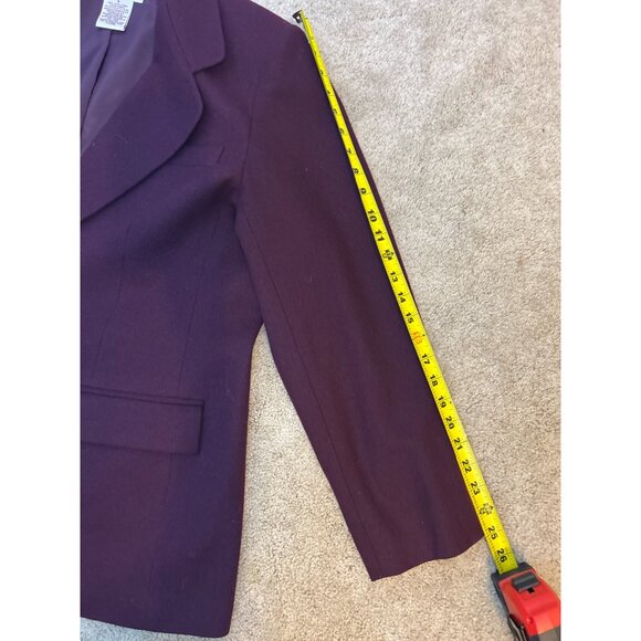 Worthington Women's Size 16 Burgundy Blazer 100% Wool Office Career - Picture 10 of 16